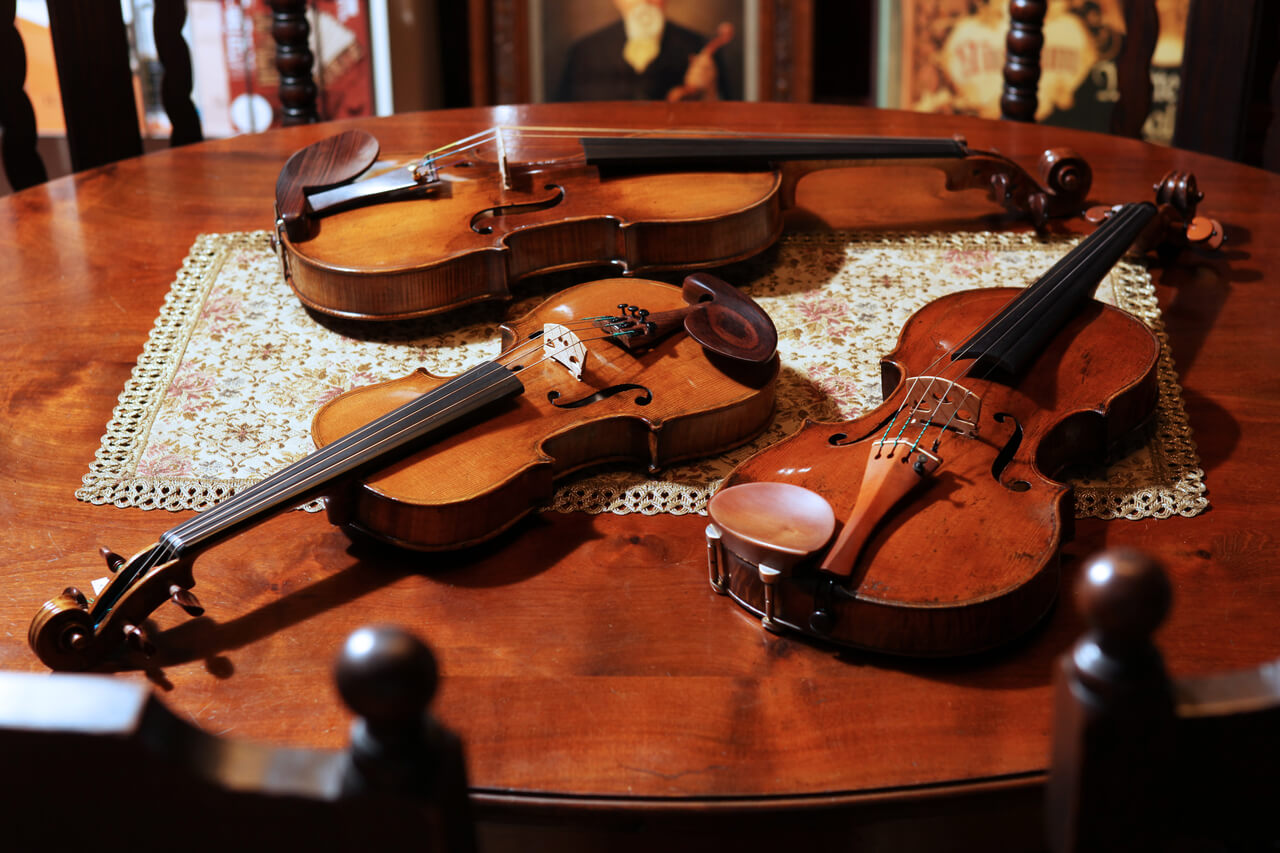 バイオリン 弦楽器 2つ